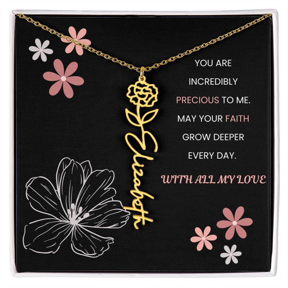 You Are Incredible Flower Personalized Name Necklace