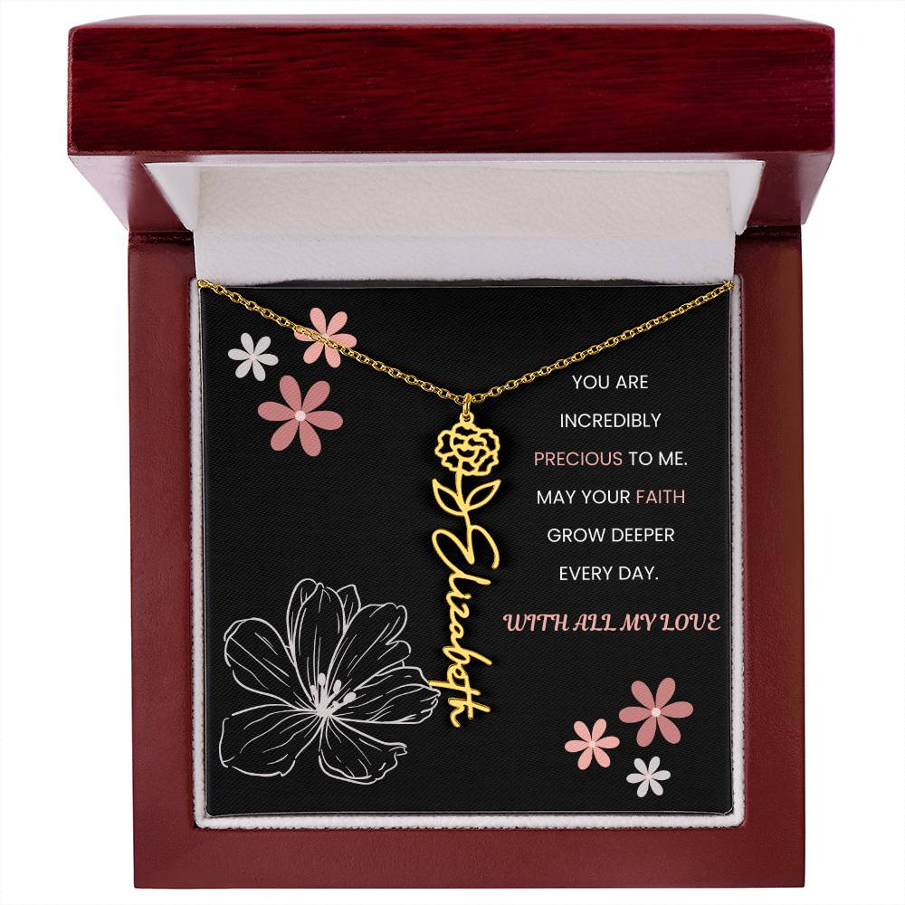 You Are Incredible Flower Personalized Name Necklace