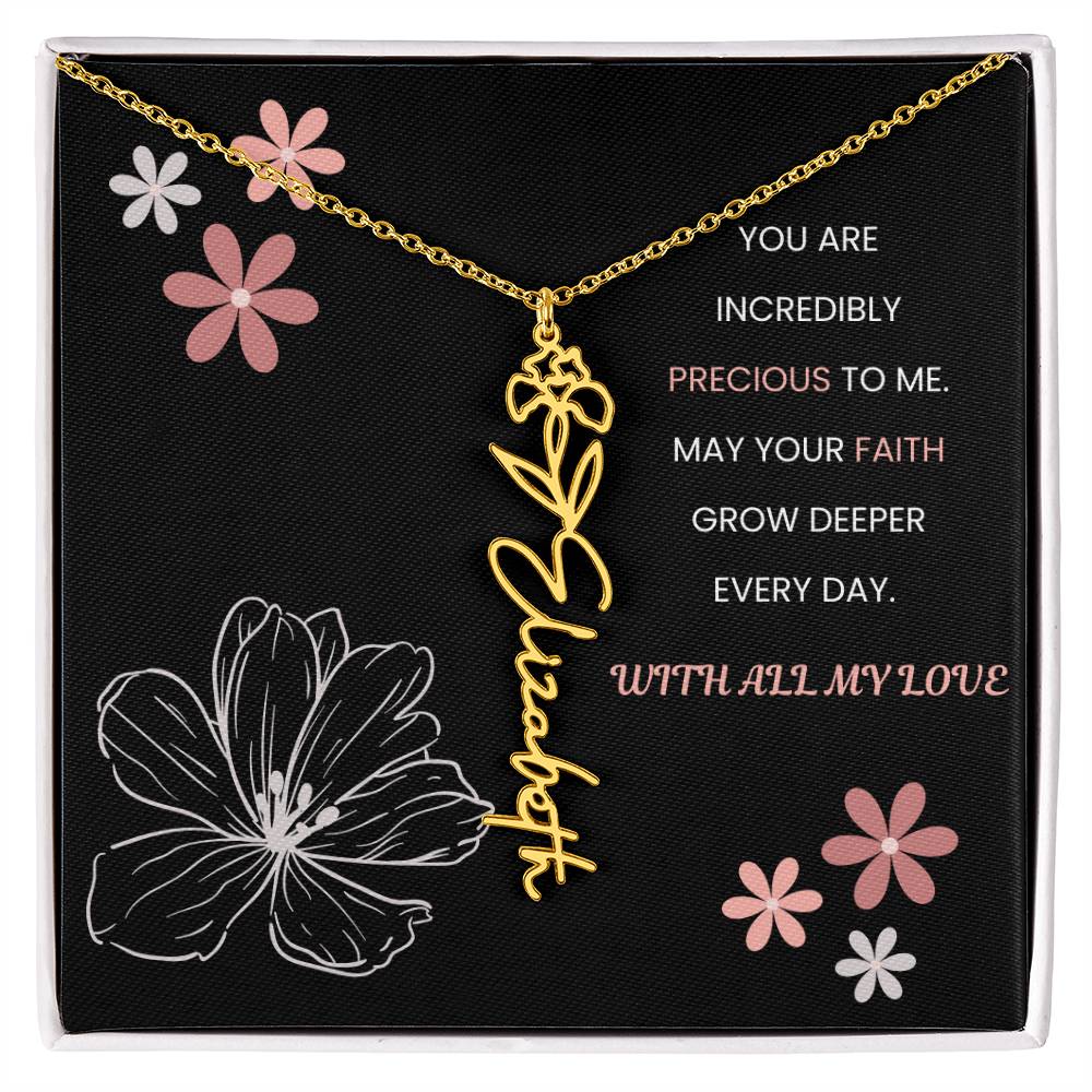 You Are Incredible Flower Personalized Name Necklace