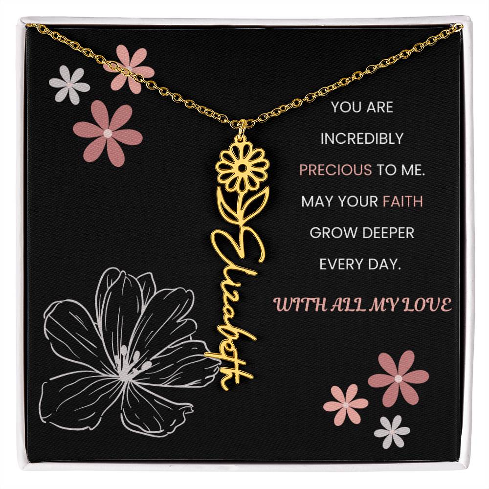 You Are Incredible Flower Personalized Name Necklace