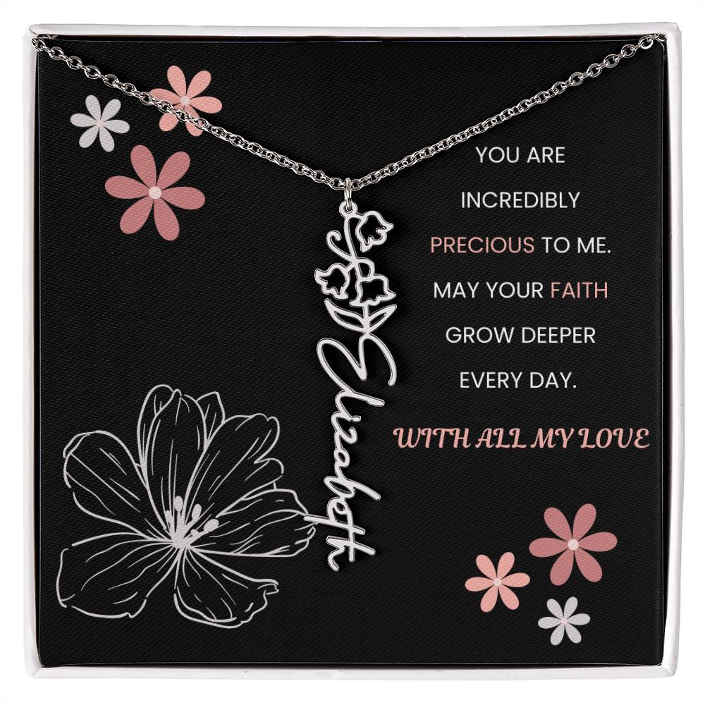 You Are Incredible Flower Personalized Name Necklace