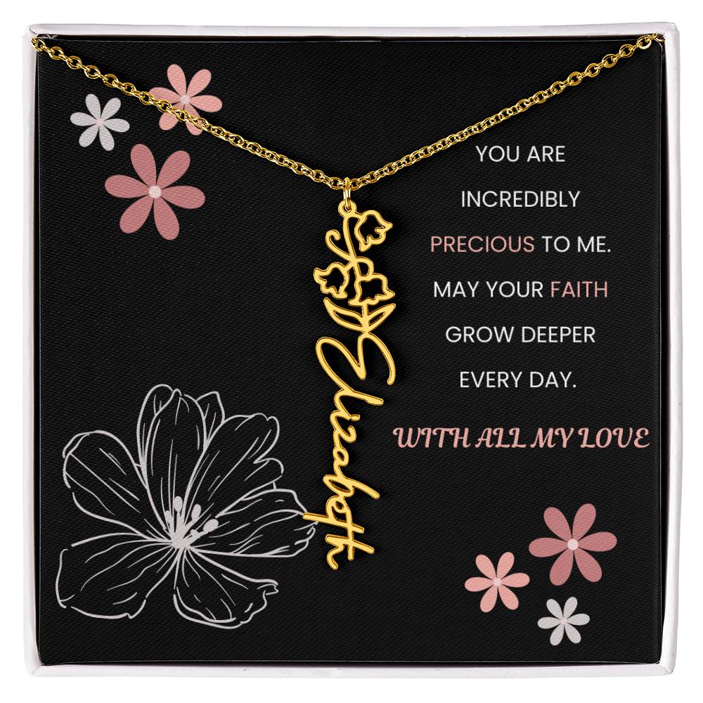 You Are Incredible Flower Personalized Name Necklace