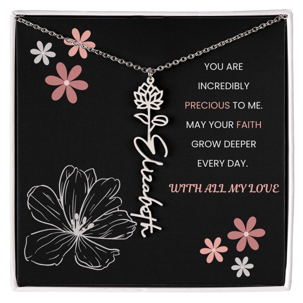 You Are Incredible Flower Personalized Name Necklace