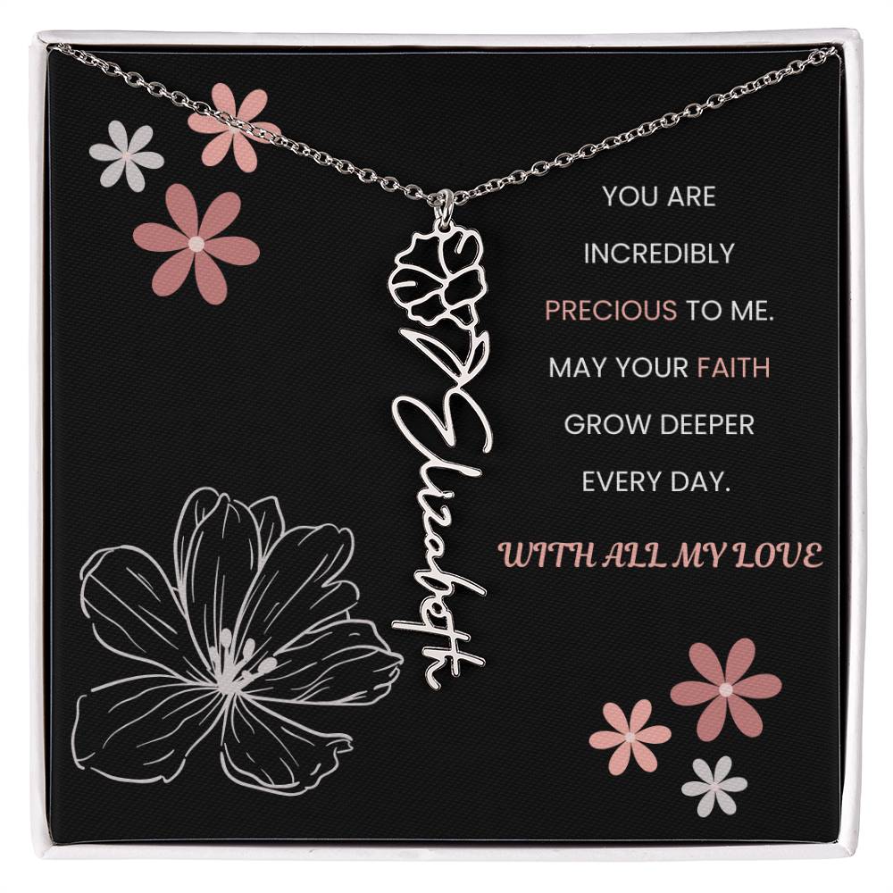 You Are Incredible Flower Personalized Name Necklace