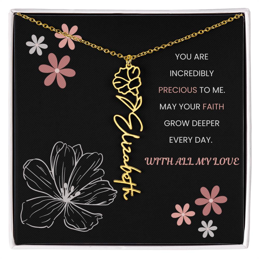 You Are Incredible Flower Personalized Name Necklace